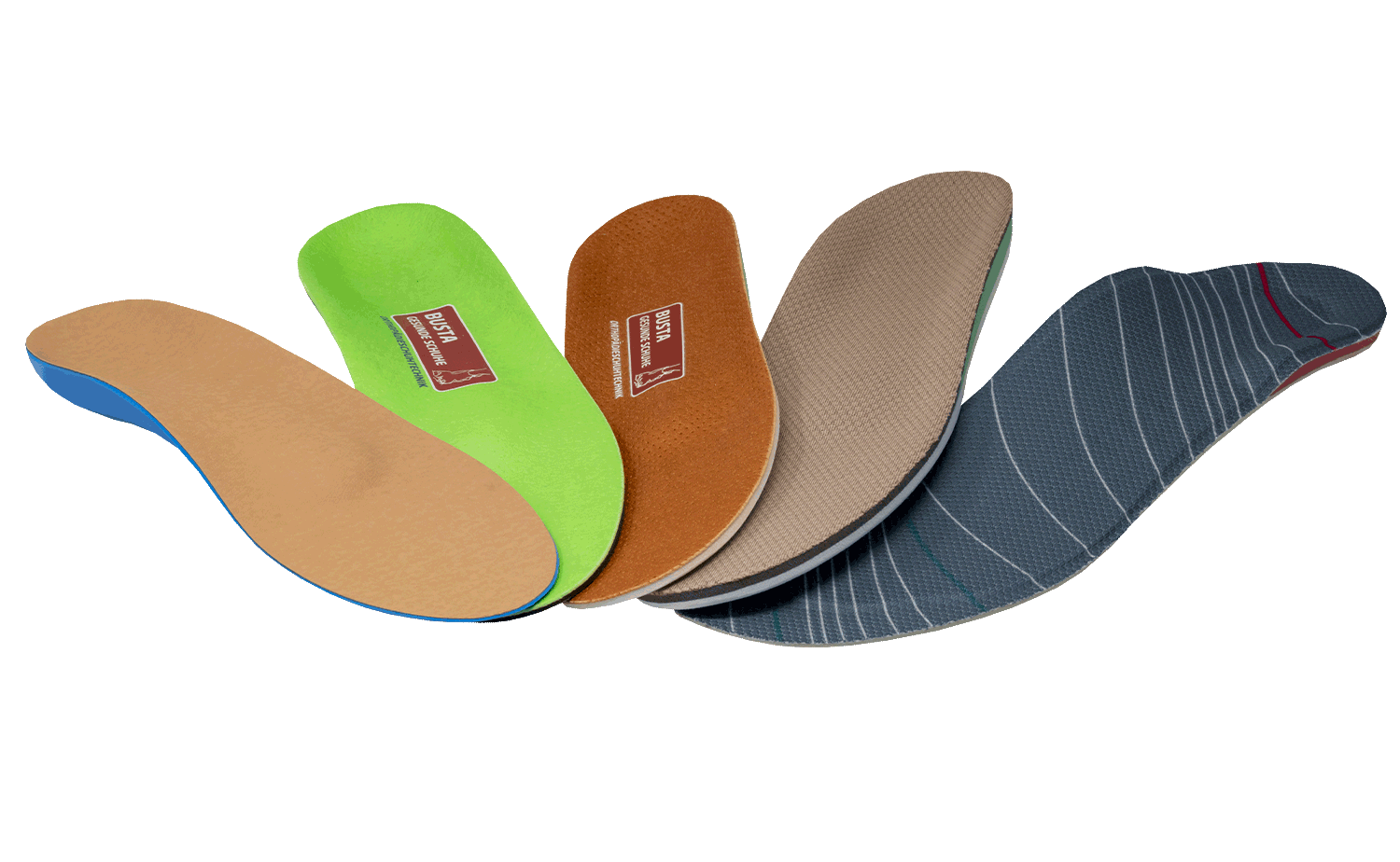 Das Einlagensortiment von Busta Orthopädie-Schuhtechnik, perfekt versorgt.